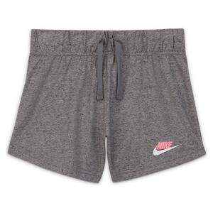 NIKE Girls` Dri-FIT Breezy High-Waisted Training Shorts Black and White