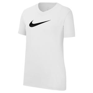 Girls` Dri-FIT Swoosh Training T-Shirt White and Black