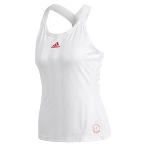 Women`s Eng Y-Back Tennis Tank White and Scarlet