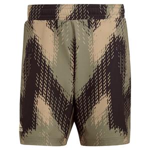 Men`s Primeblue Printed 7 Inch Tennis Short Orbit Green