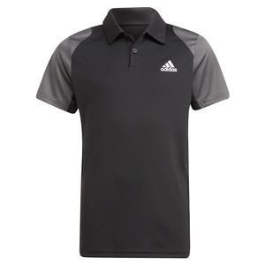 Boys` Club Tennis Polo Black and Grey Six