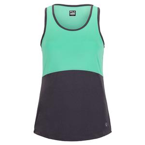 Women`s Mile a Minute Training Tank Jade Cream and Nine Iron