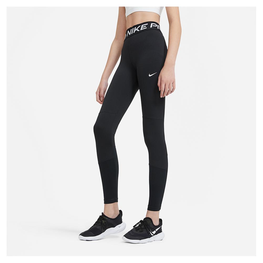 Nike Girls' Pro Training Leggings Black and White