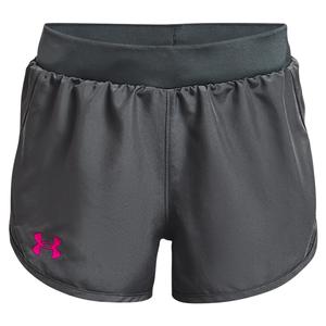 Girls` UA Fly-By Shorts 012_PITCH_GRAY