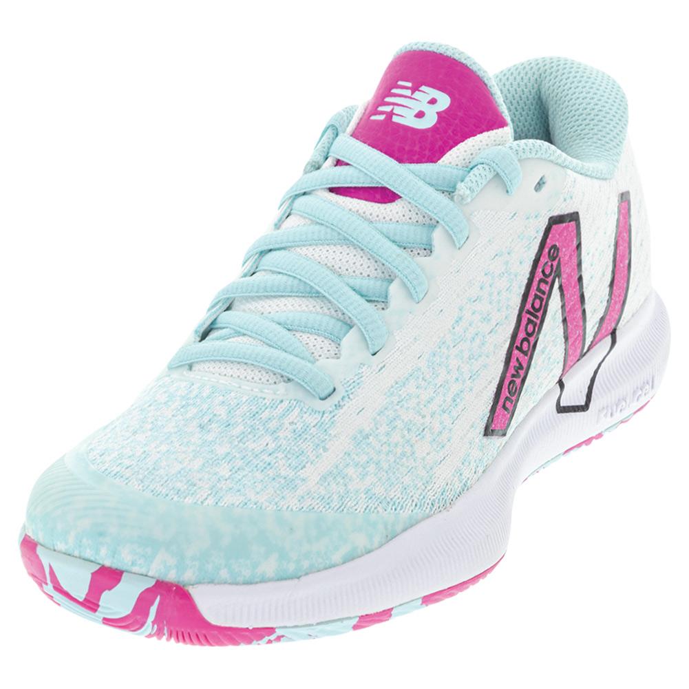 New Women`s FuelCell 996v4.5 D Width Tennis Shoes White and Pink Glo | Tennis Express
