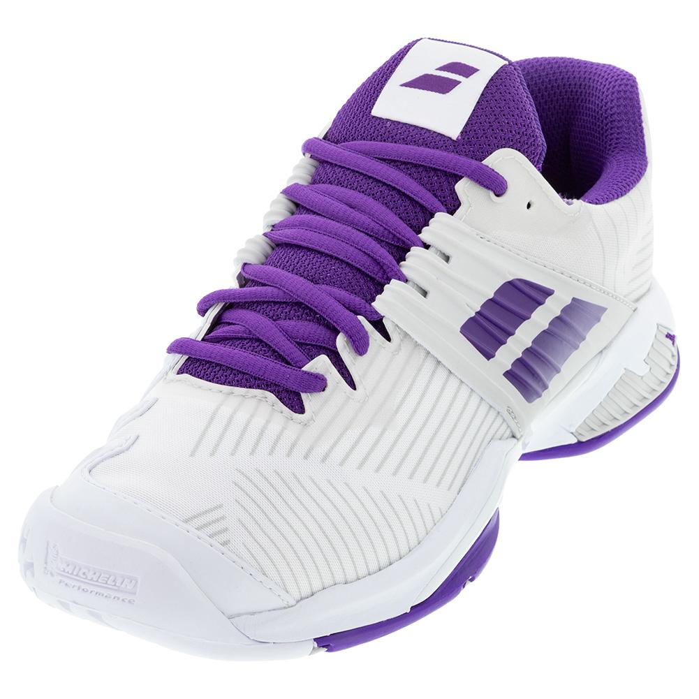 stormloop Net zo analyse Babolat Women`s Propulse Fury All Court Tennis Shoes White Purple | Tennis  Express