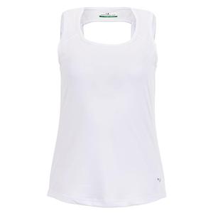 Women`s Essential Tennis Tank with Keyhole Back Brilliant White