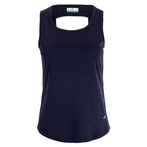 Women`s Essential Tennis Tank with Keyhole Back Peacoat