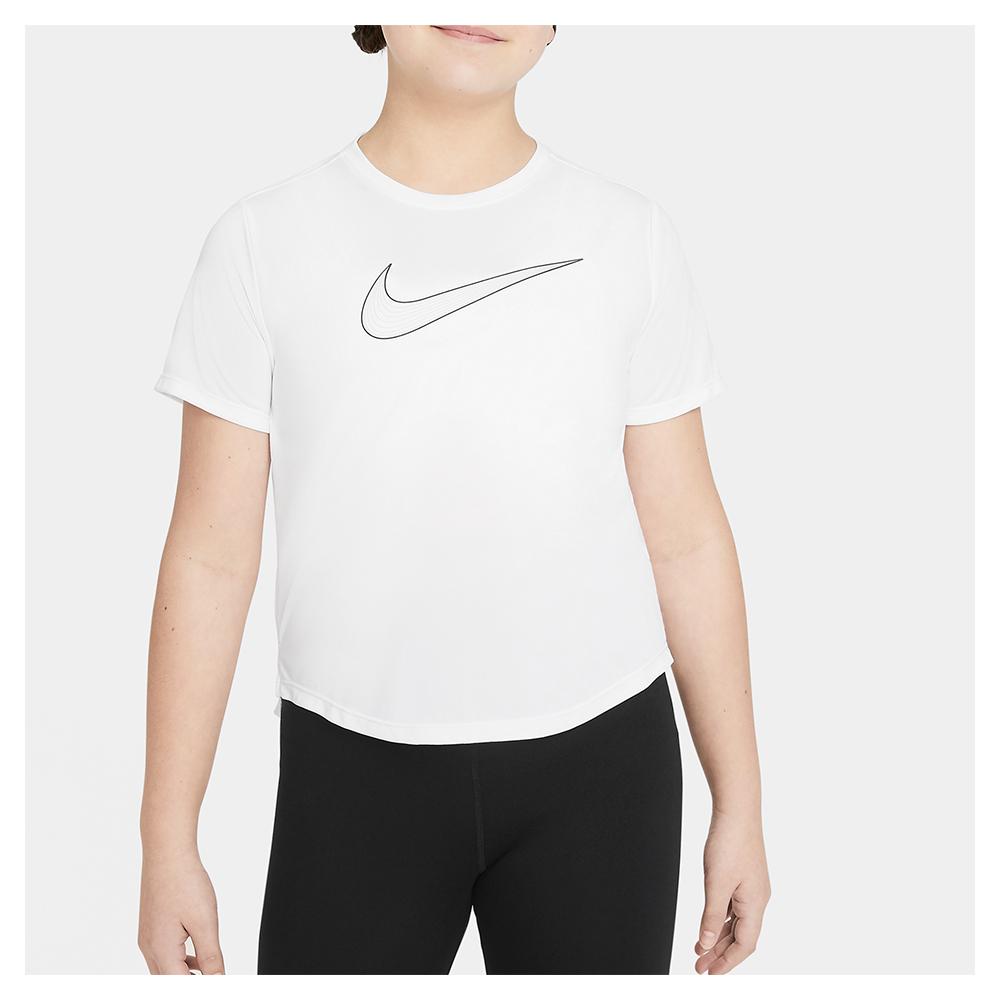 Nike Dri-FIT Training and White One Black Short-Sleeve Girls` Top