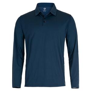 Men`s Long Sleeve Tennis Polo Midnight Blue