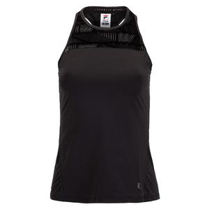 Women`s Slice Halter Tennis Tank Black