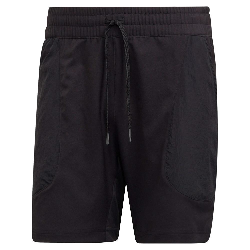 Adidas Men`s Melbourne Ergo 7 Inch Tennis Short Black and White