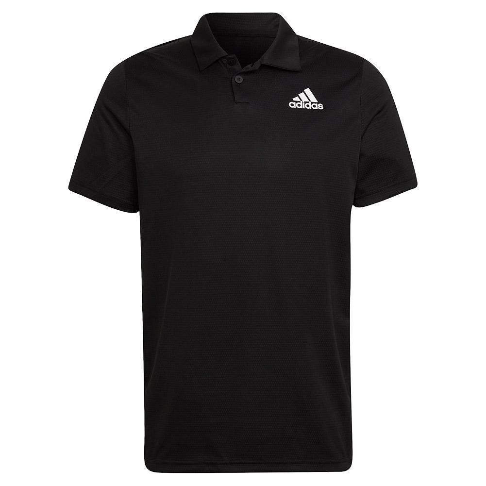  Men's Heat.Rdy Tennis Polo Shirt Black And White