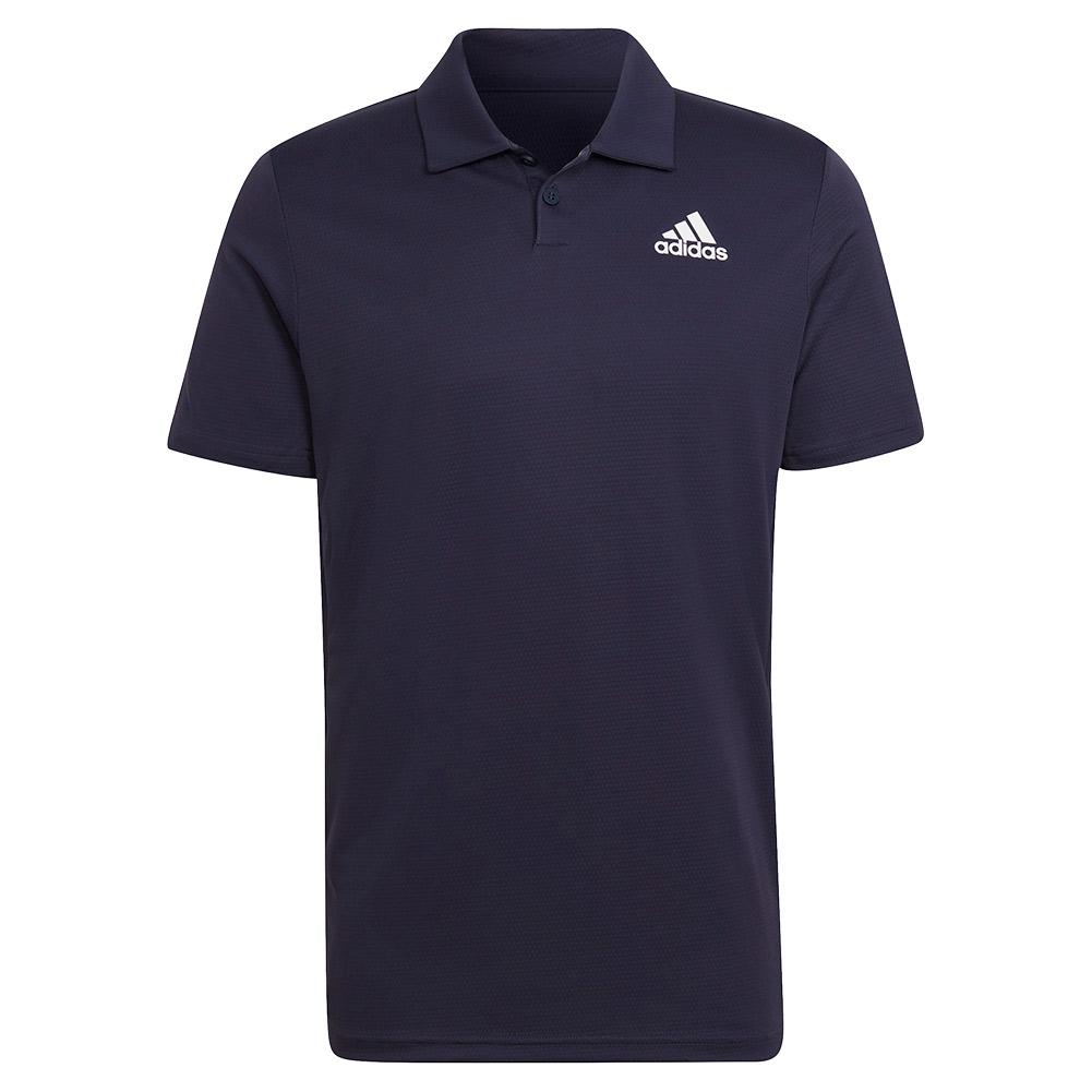 Adidas Men`s HEAT.RDY Tennis Polo Shirt Shadow Navy and White