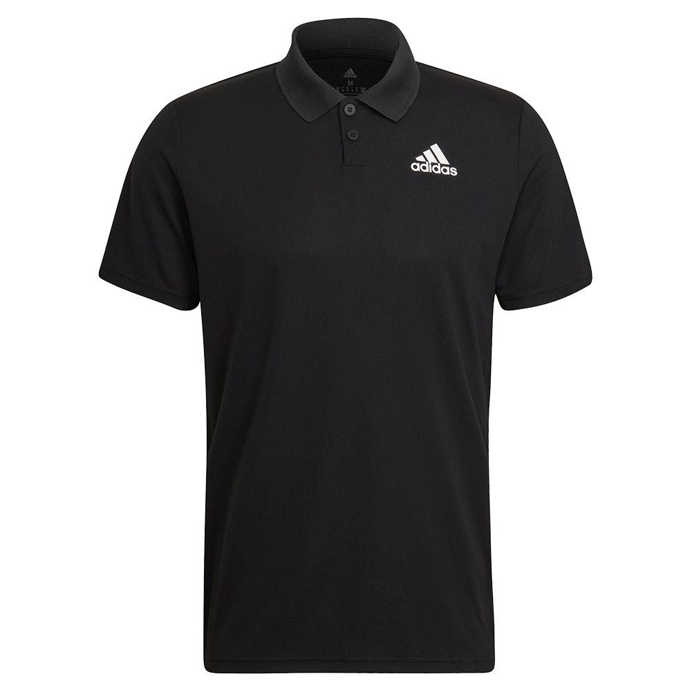 Adidas Men`s Club Pique Tennis Polo Shirt Black and White