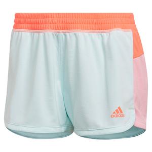 Women`s Pacer Colorblock Knit Training Short Ice Mint and Turbo