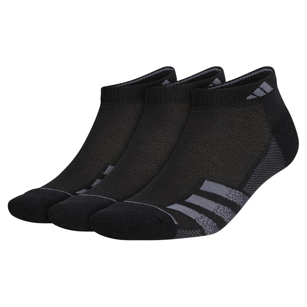 Adidas Men`s Superlite Stripe 3 Low Cut Socks 3-Pack Black and Night Grey