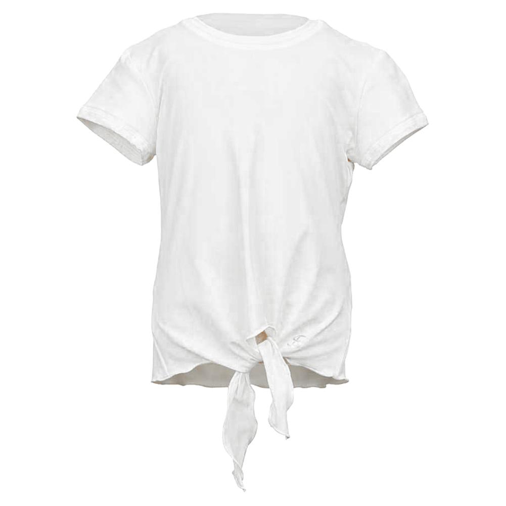  Girls ` Uv Colors Short Sleeve Tie Tennis Top White