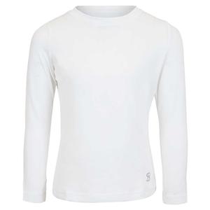 Girls` UV Colors Long Sleeve Tennis Top White