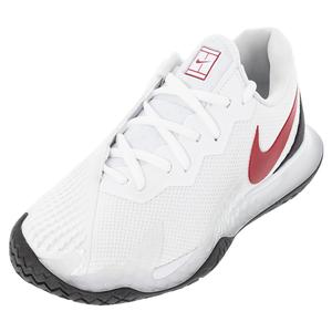 Men`s Air Zoom Vapor Cage 4 Tennis Shoes White and Gym Red