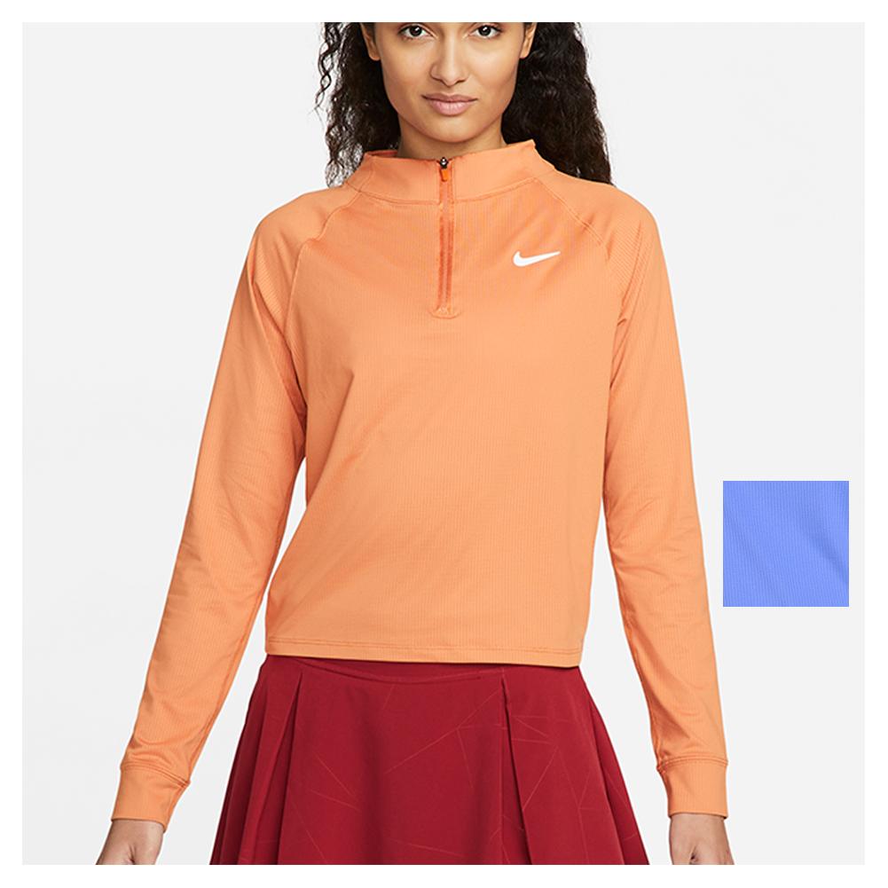 Nike Women`s Court Dri-Fit Victory Long-Sleeve 1/2-Zip Tennis Top