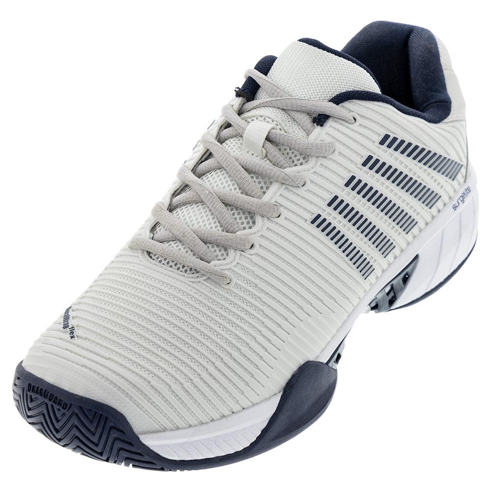  Men's Hypercourt Express 2 Tennis Shoes Vaporous Gray And White