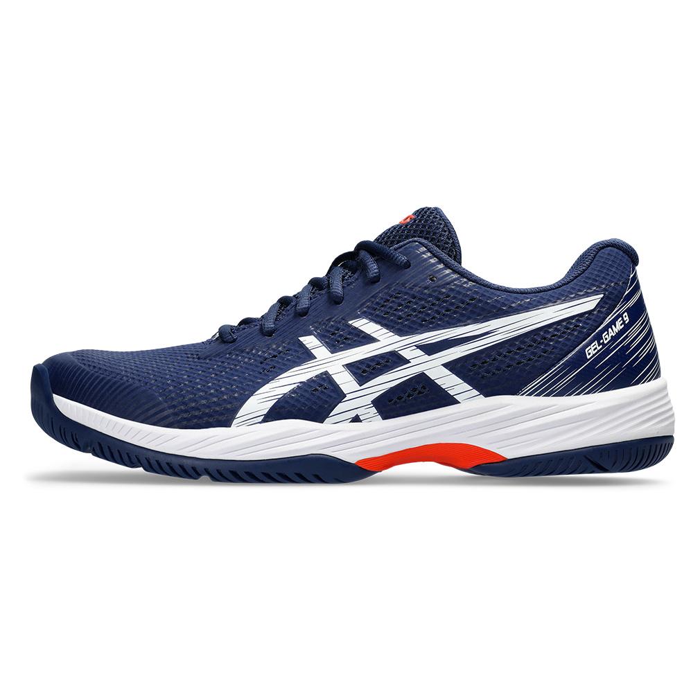 ASICS Men`s GEL-Game 9 Tennis Shoes Blue Expanse and White