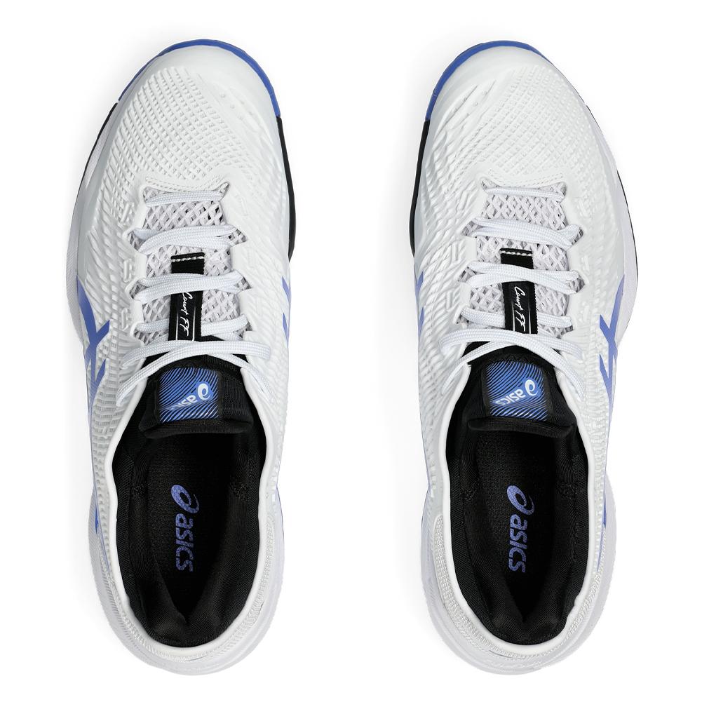 ASICS Men`s Court FF 3 Tennis Shoes White and Sapphire
