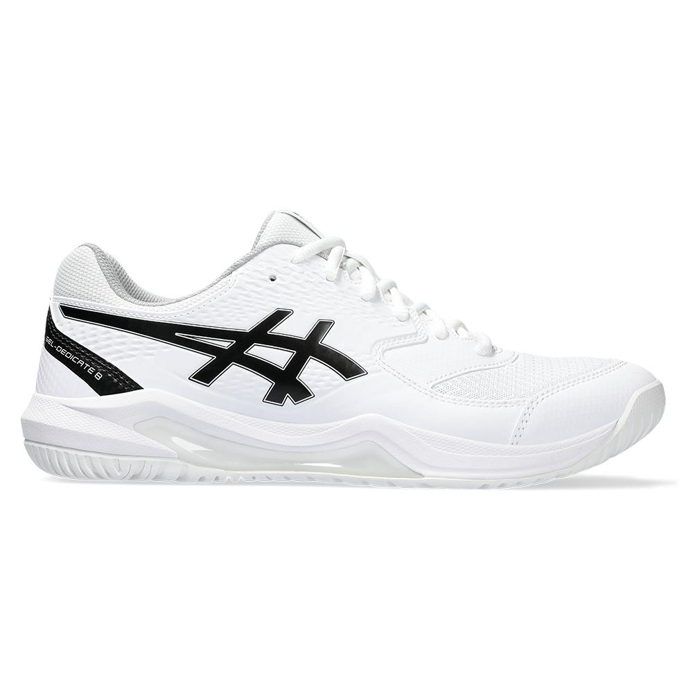 ASICS Men`s Gel-Dedicate 8 Tennis Shoes White and Black