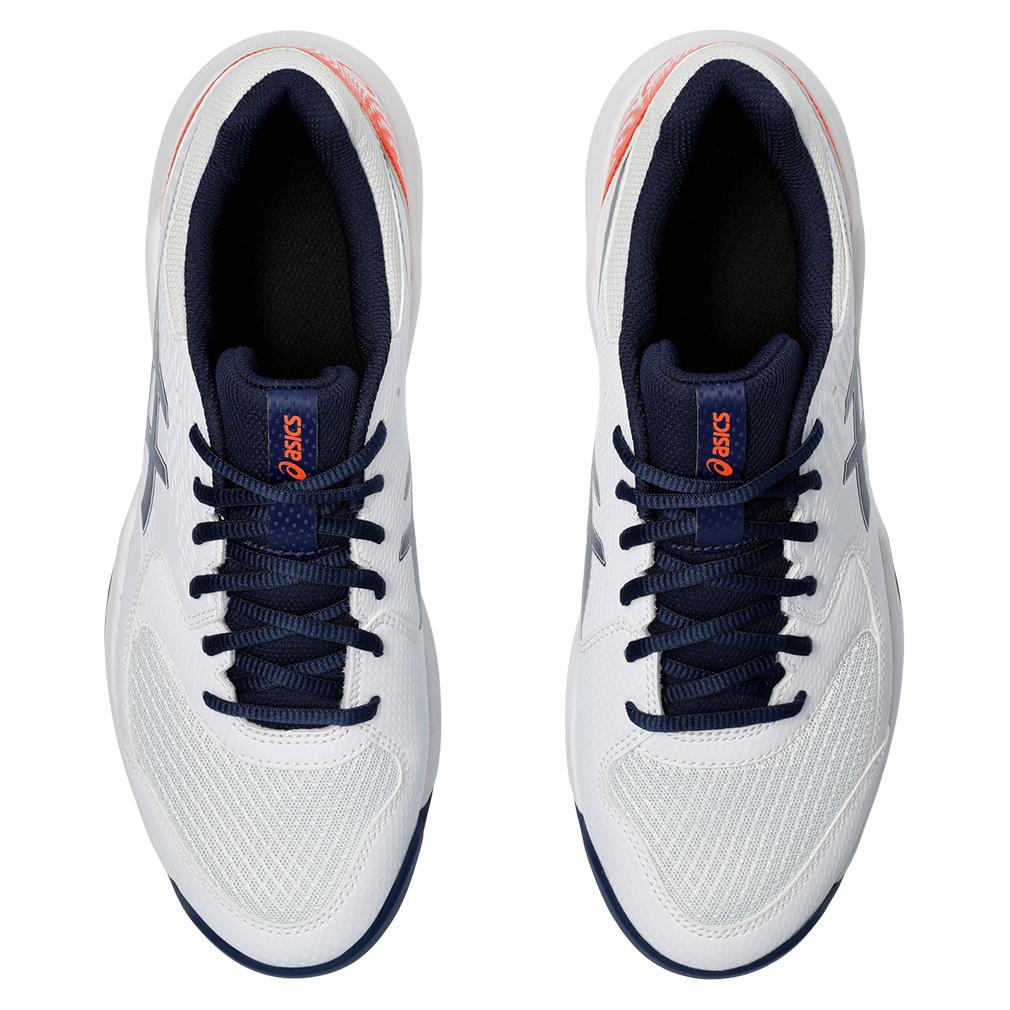 ASICS Men`s Gel-Dedicate 8 Tennis Shoes White and Blue Expanse