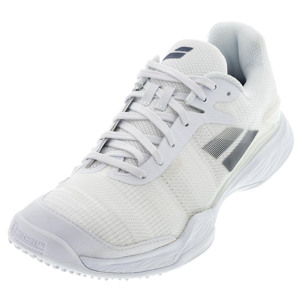 Babolat Men`s Jet Mach II Grass Tennis Shoes White and Estate Blue ...