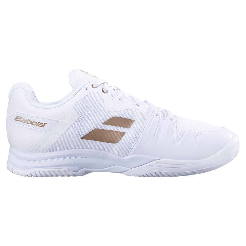 Babolat Men`s SFX 3 All Court Wimbledon Tennis Shoes White and Gold