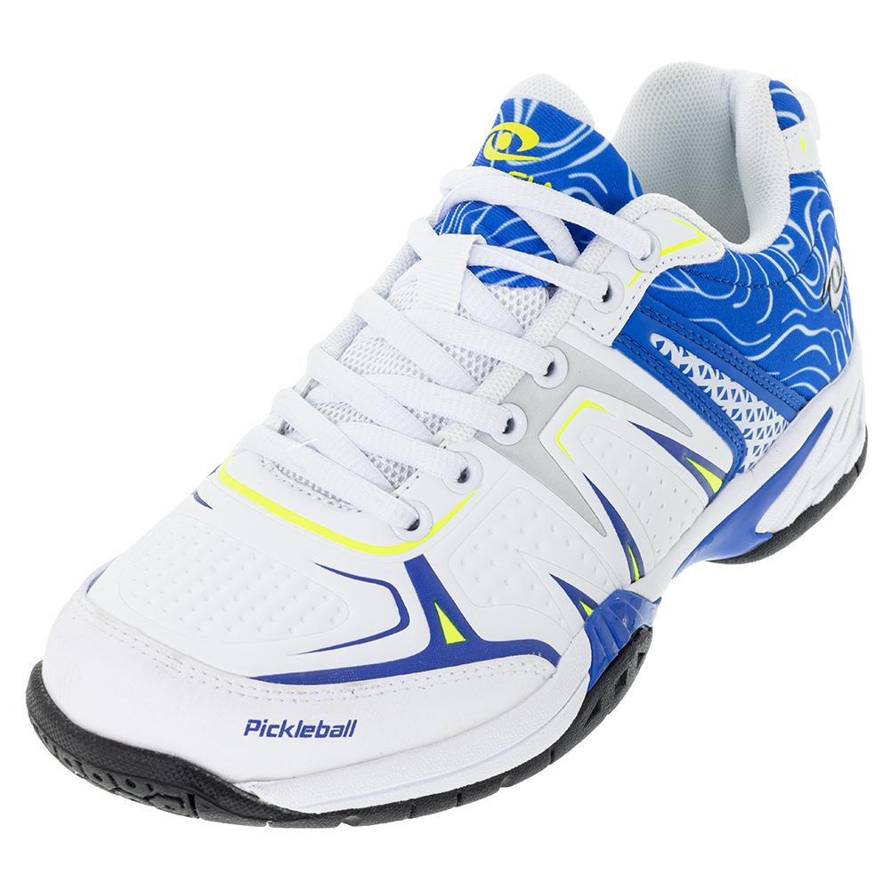 Acacia Unisex Dinkshot Pickleball Shoes White and Royal