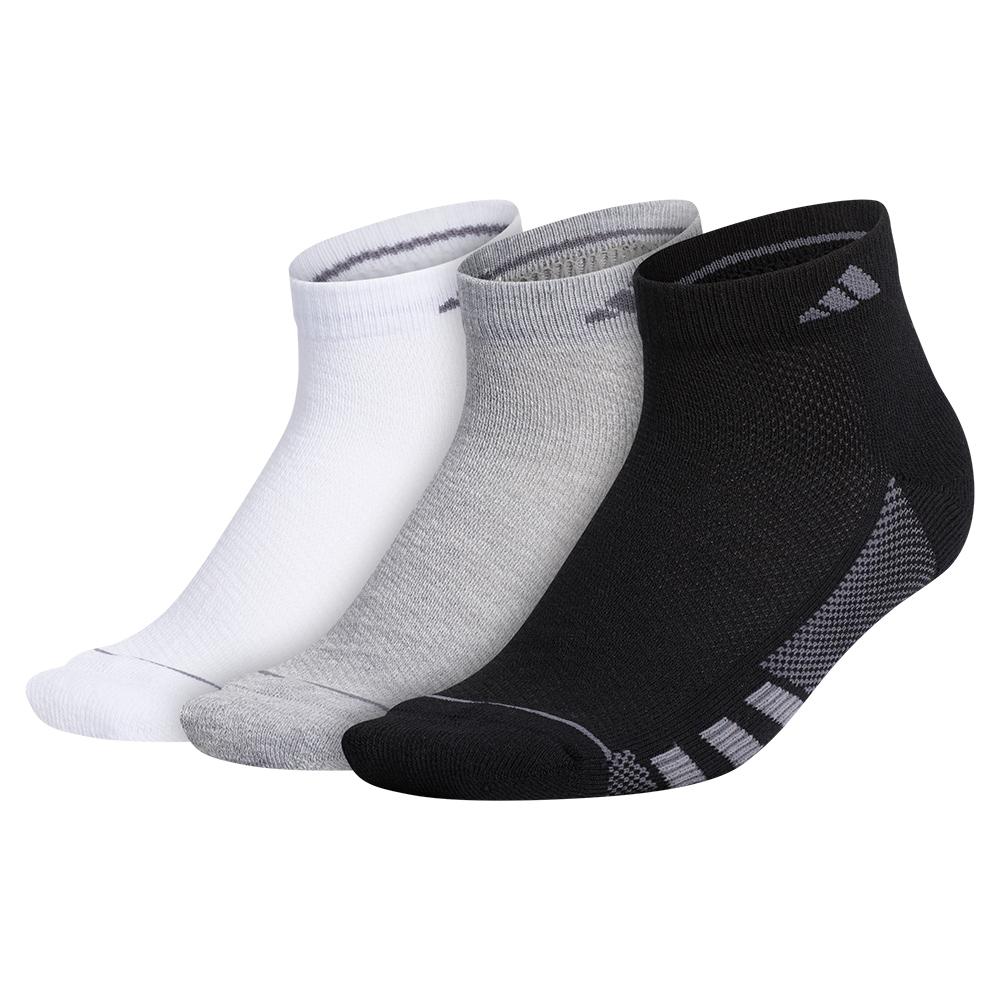adidas Women`s Superlite Stripe II Low Cut Socks 3-Pack Black and Grey