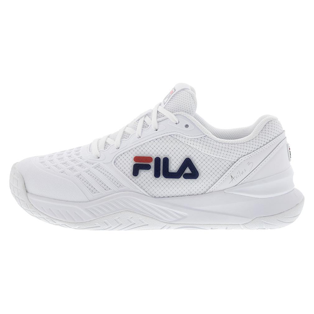 Fila Women`s Axilus 3 Tennis Shoes White and Navy