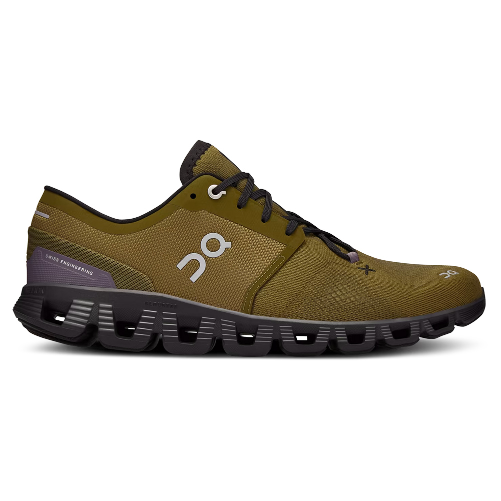 On Men`s Cloud X 3 Running Shoes Hunter and Black