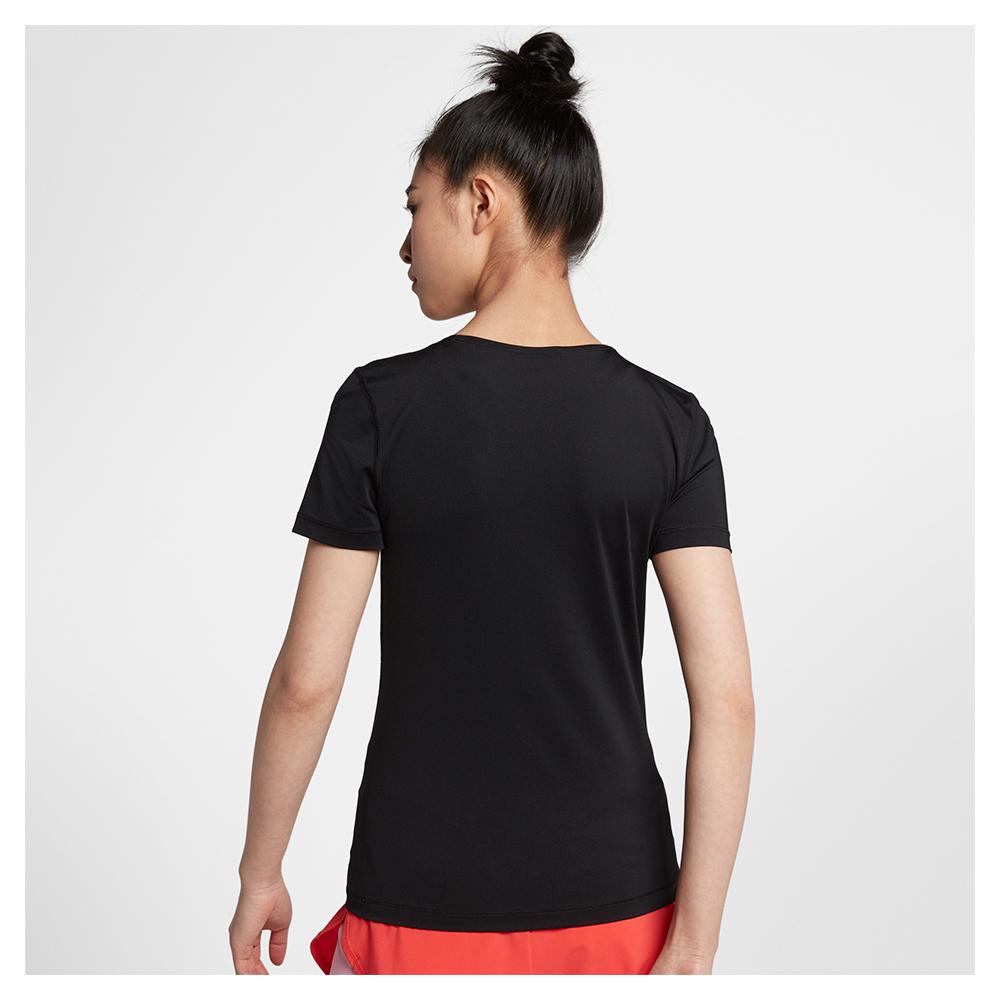 Nike Women`s Pro Short-Sleeve Mesh Training Top