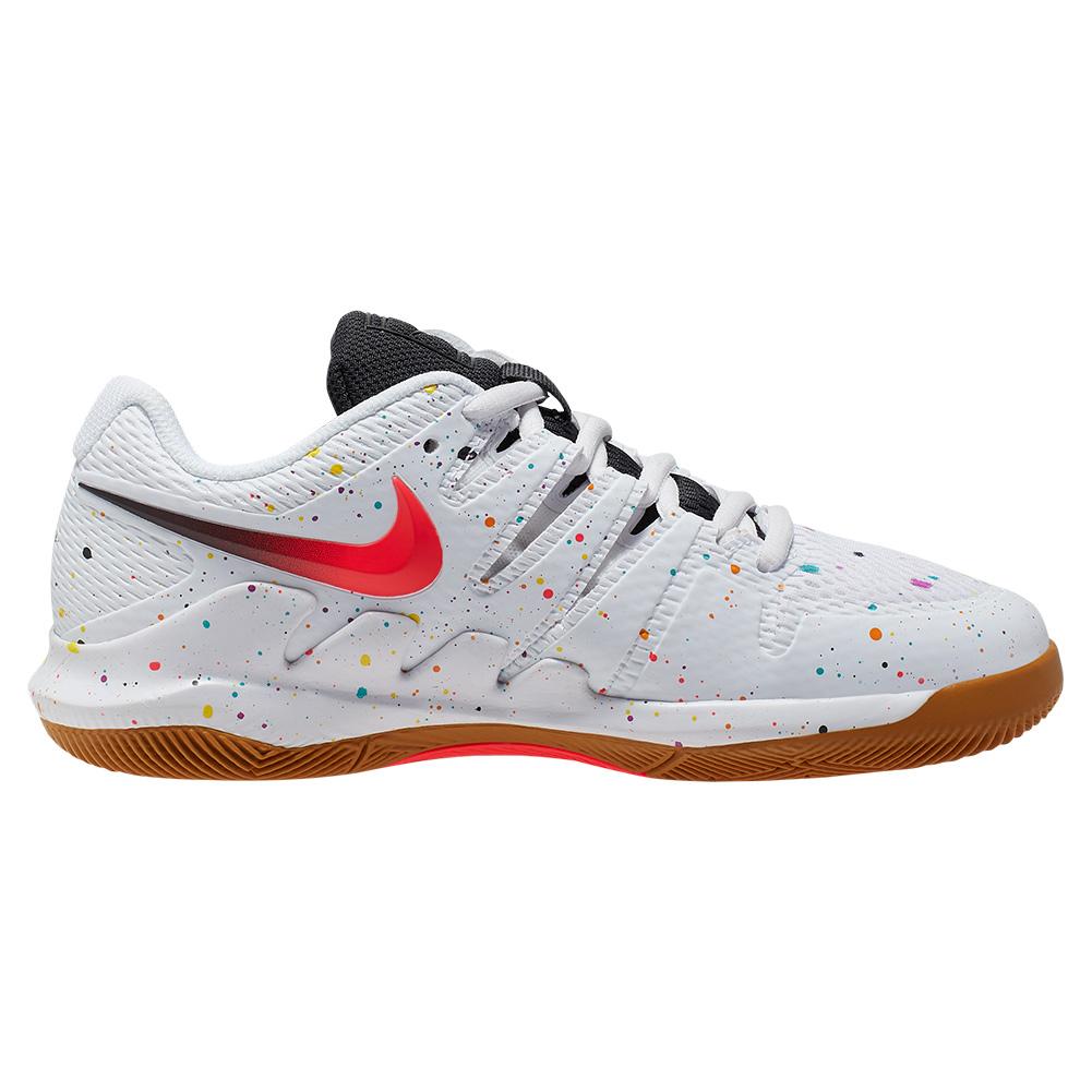 nike men's air zoom vapor x tennis shoes white and laser crimson