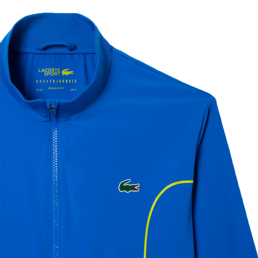 Lacoste Novak Djokovic Semi Fancy Details Full Zip Jacket Marina and Lime
