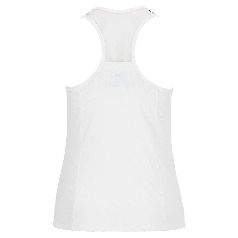 Lucky In Love Women’s Be Mine Racerback Tennis Tank in White and Cobalt ...
