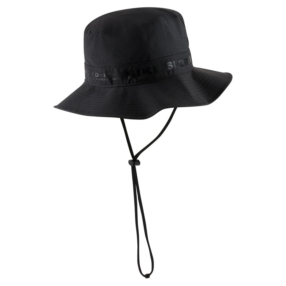 black nike bucket hat with string