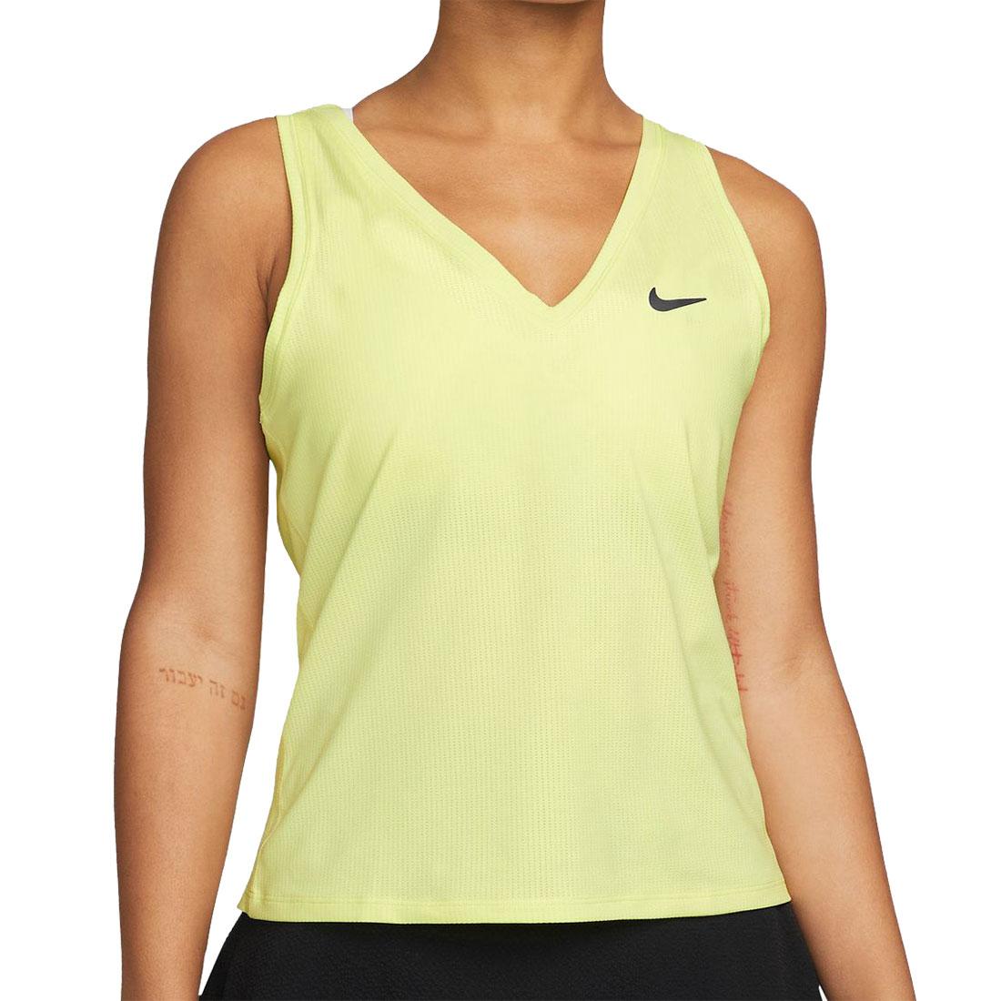 Nike Women`s Victory Tennis Tank Luminous Green and Black