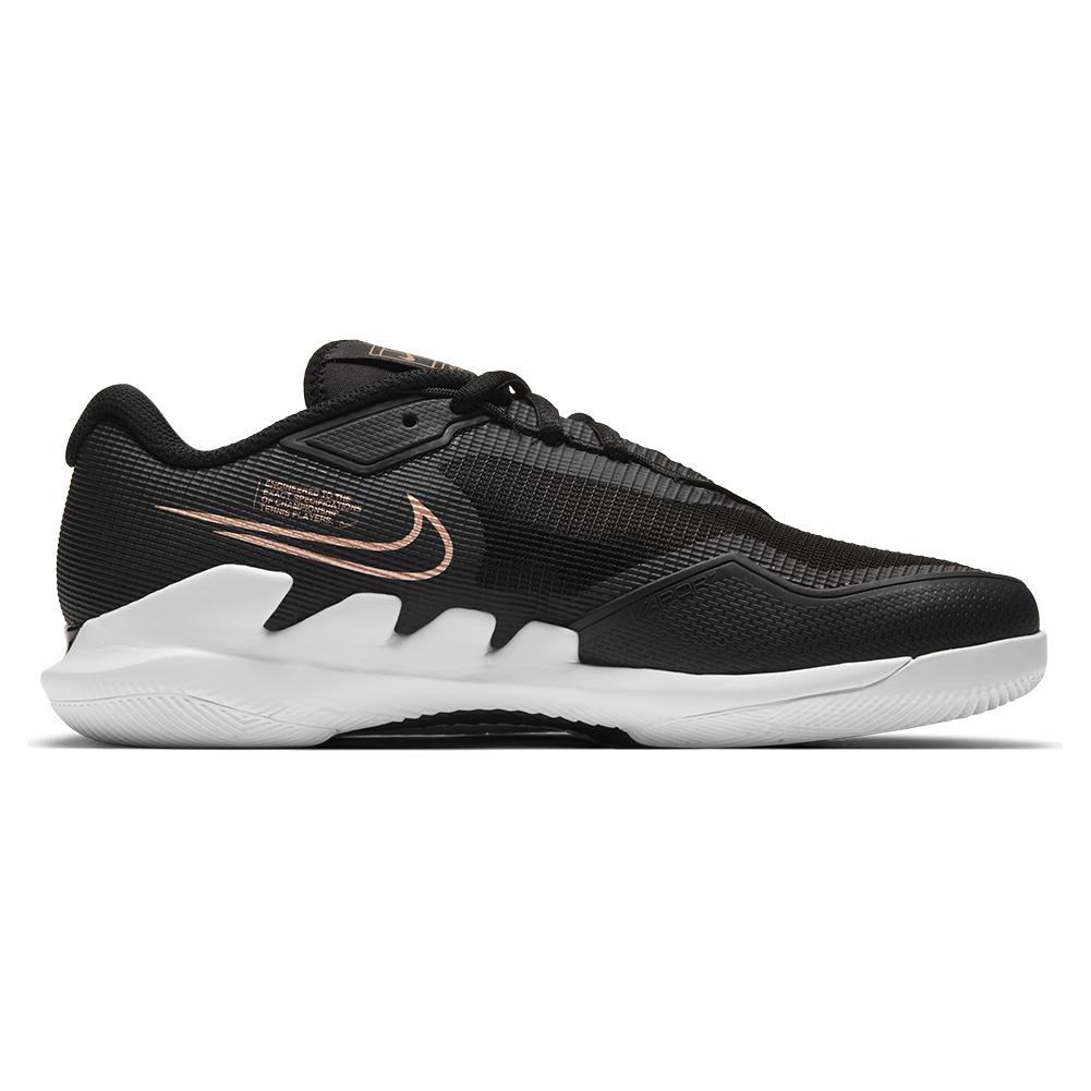NikeCourt Women`s Air Zoom Vapor Pro Tennis Shoes Black and Metallic ...