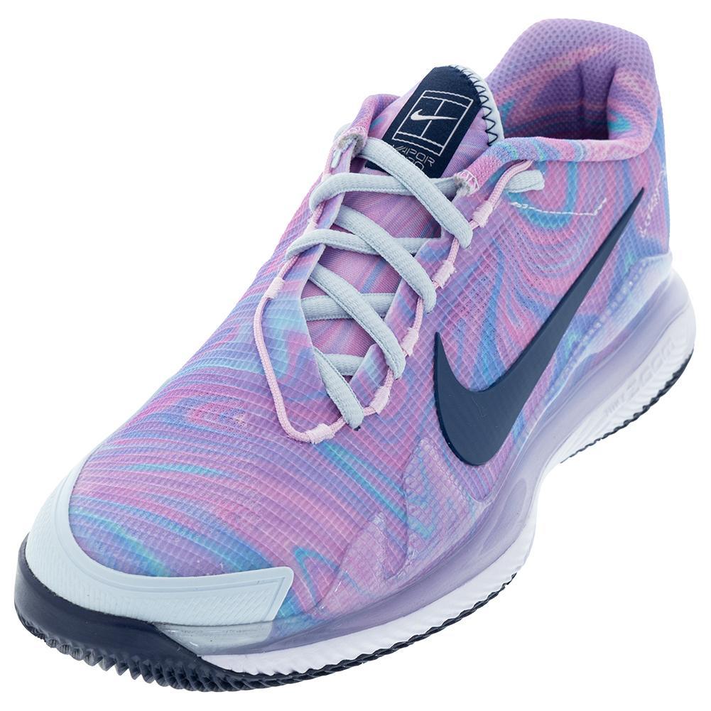 NikeCourt Women`s Air Zoom Vapor Pro Tennis Shoes Glacier Blue and Midnight Navy