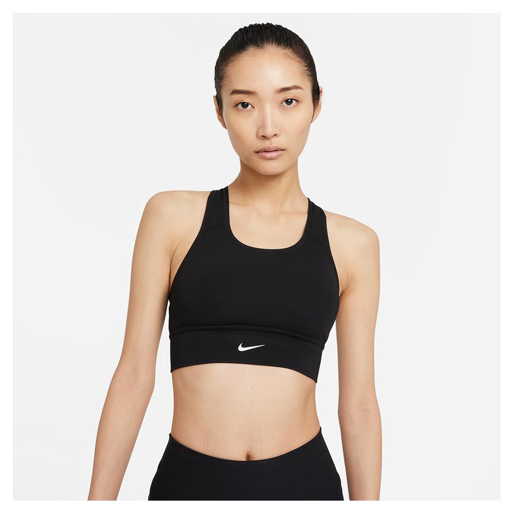 Nike Swoosh Women's Medium-Support 1-Piece Pad Sports Bra Gray Black size L  XL