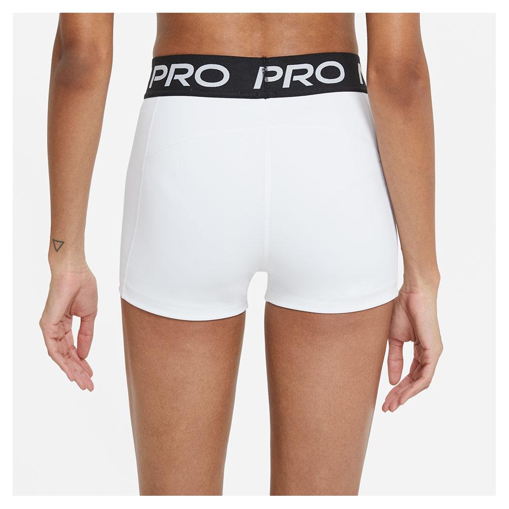 nike pro training 3 inch shorts in white