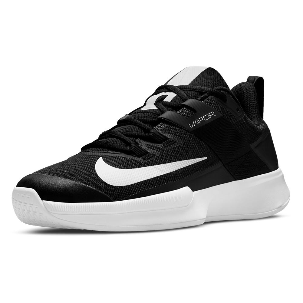 NikeCourt Juniors` Vapor Lite Tennis Shoes Black and White