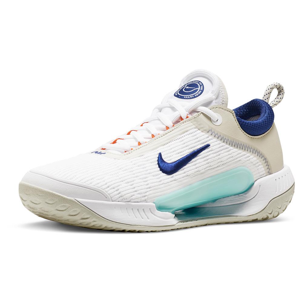 NikeCourt Men`s Zoom NXT Tennis Shoes White and Deep Royal Blue