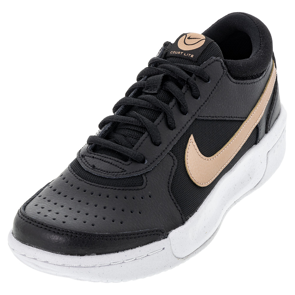 NikeCourt Women`s Zoom Lite 3 Tennis Shoes Black and Metallic Red Bronze