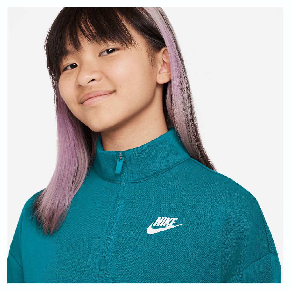 Nike Girls` Sportswear Club Fleece 1/2-Zip Top